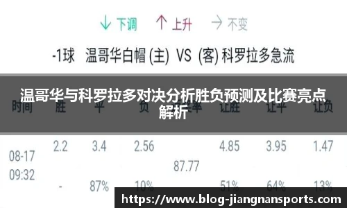 温哥华与科罗拉多对决分析胜负预测及比赛亮点解析
